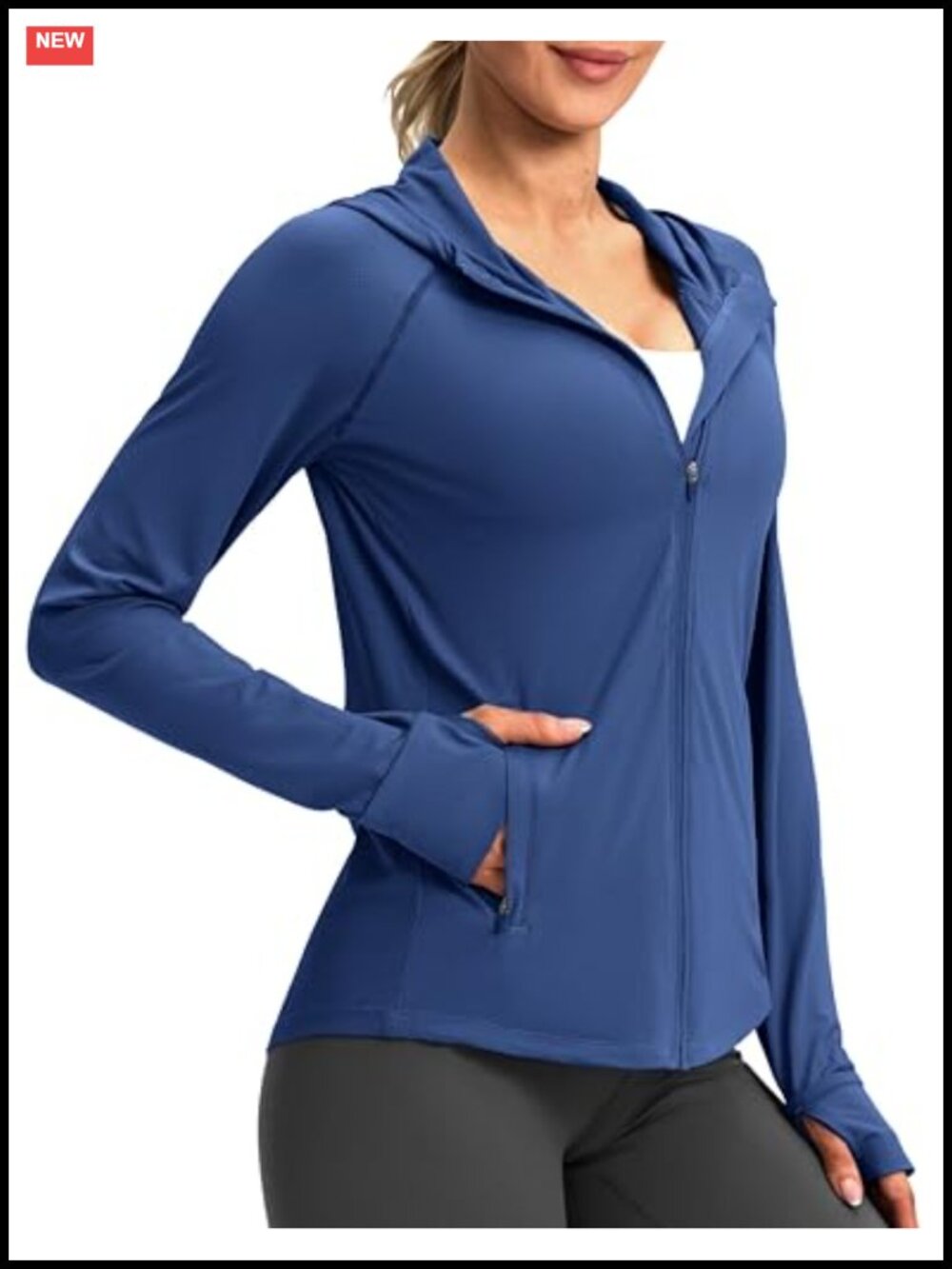 UPF 50+ Women's Sun Hoodie Jacket Long Sleeve Zip Hiking Shirt